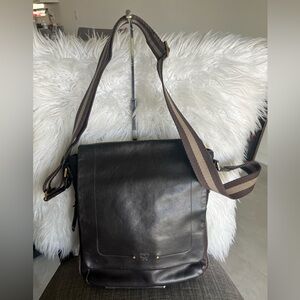 Mcm Brown Leather Messenger Bag